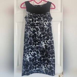 Stylish Black and Gray Animal Print Sheath Dress